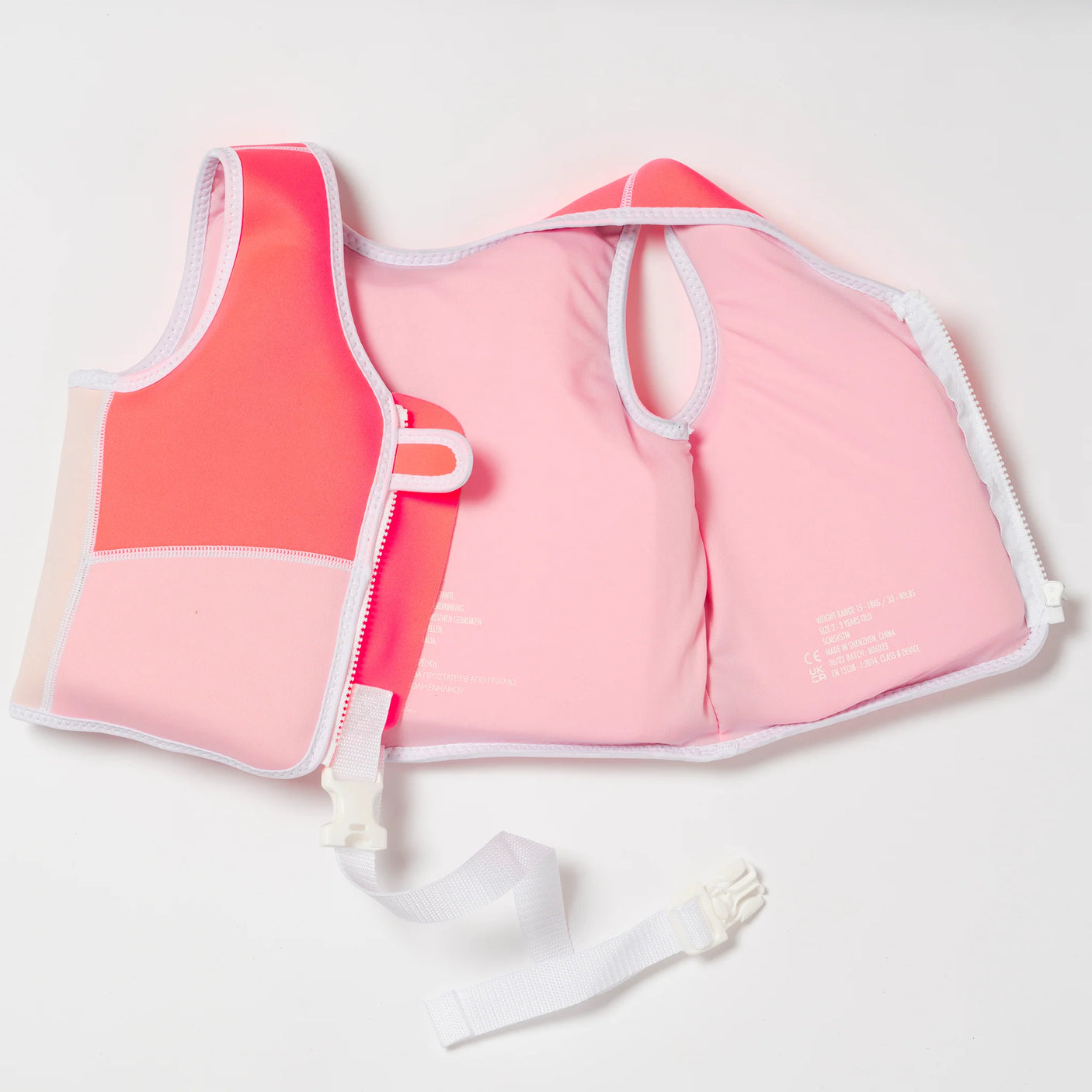 Melody the Mermaid Swim Vest Neon Strawberry