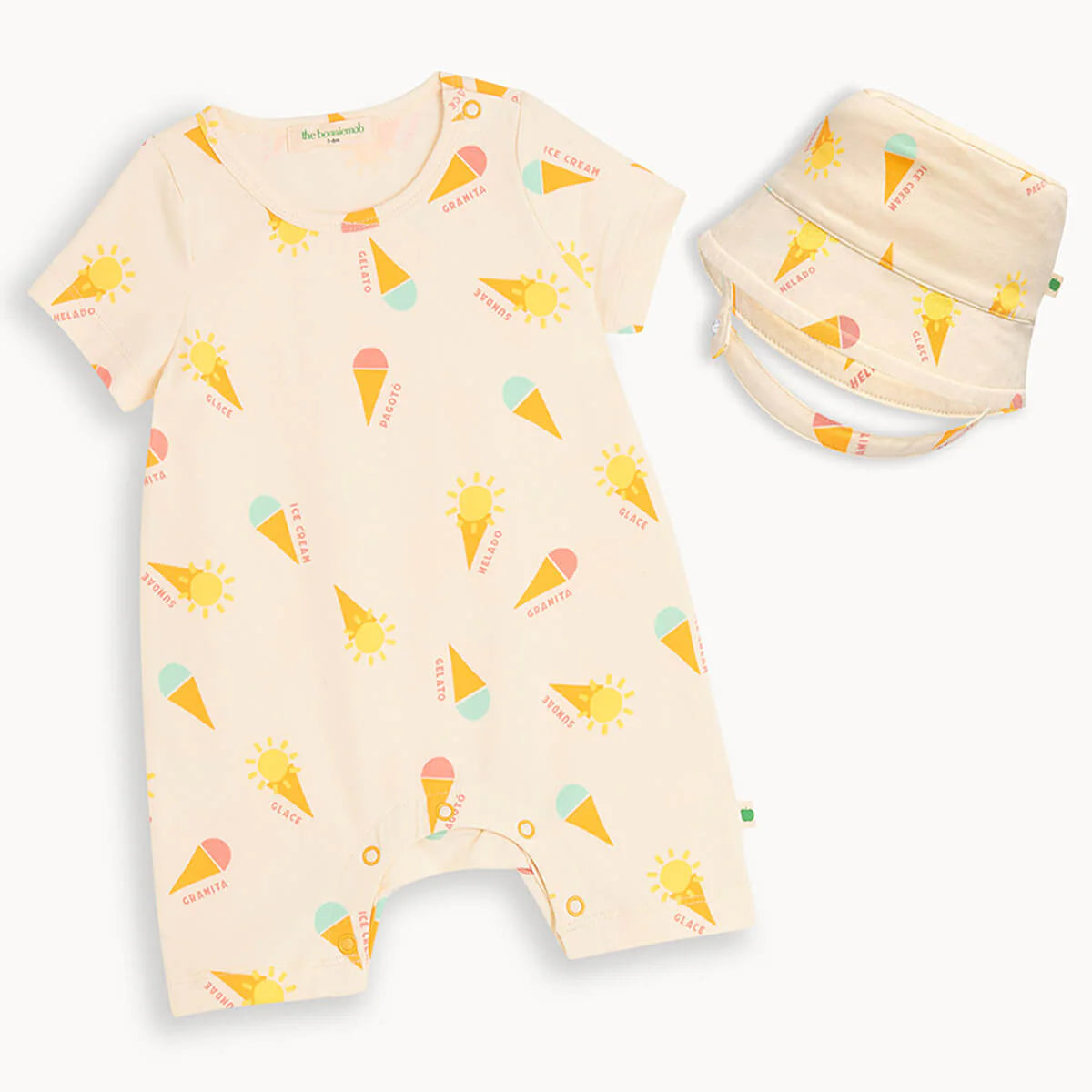 Gelato Baby Shorty Playsuit & Hat Set