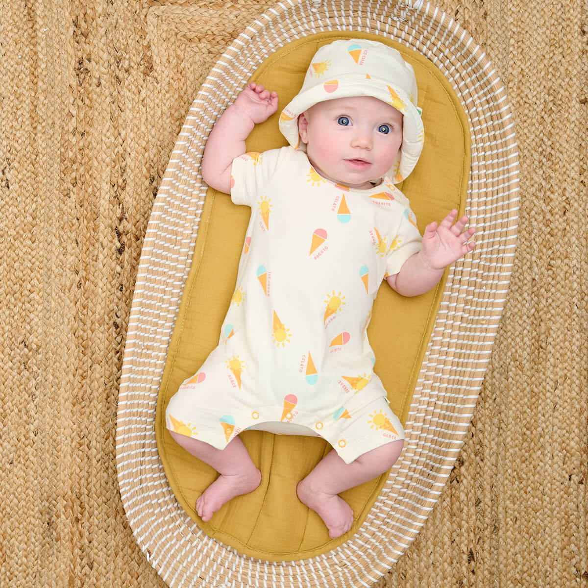 Gelato Baby Shorty Playsuit & Hat Set