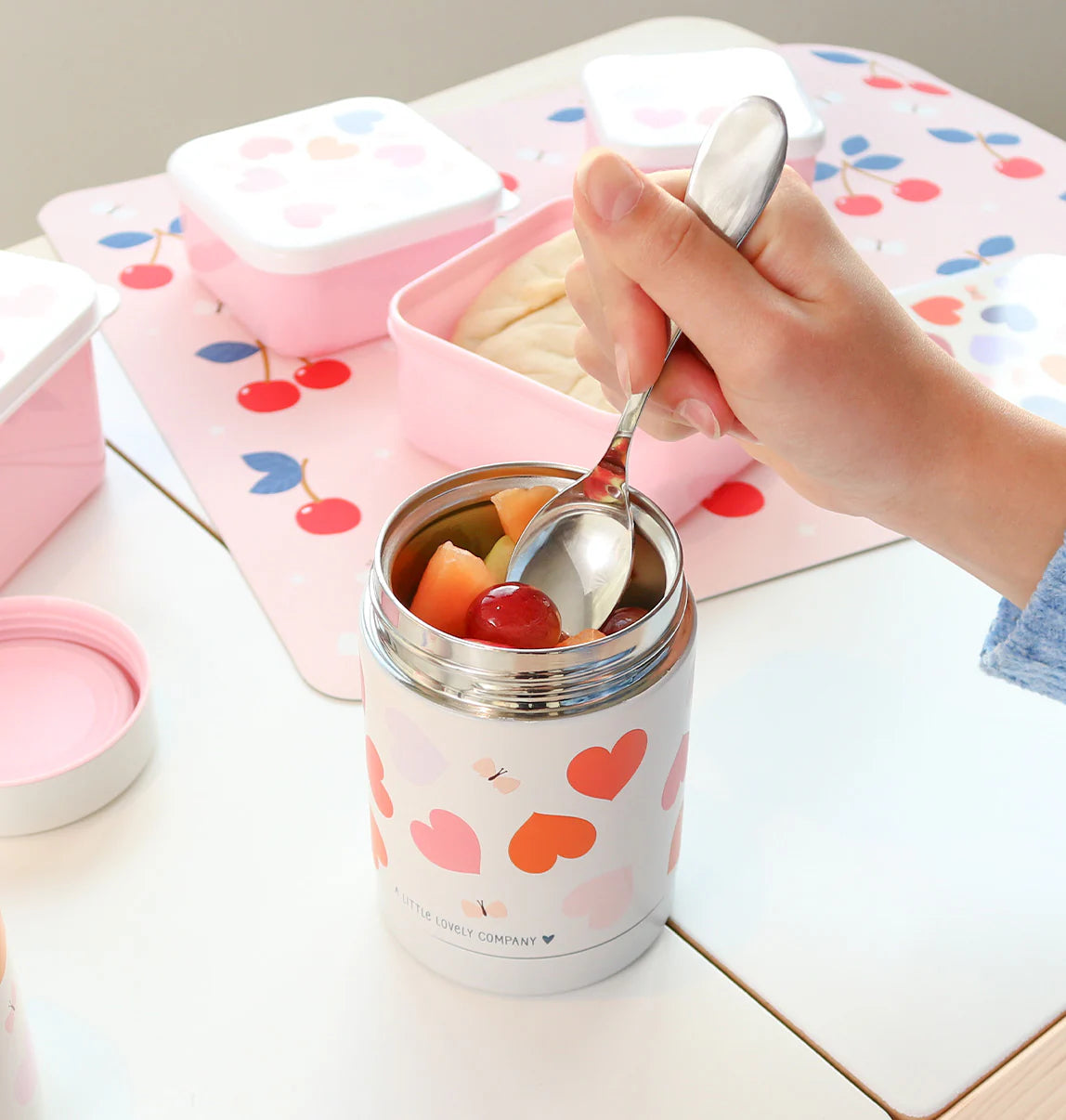 Double Wall Insulated Food Jar - 300ml - Hearts