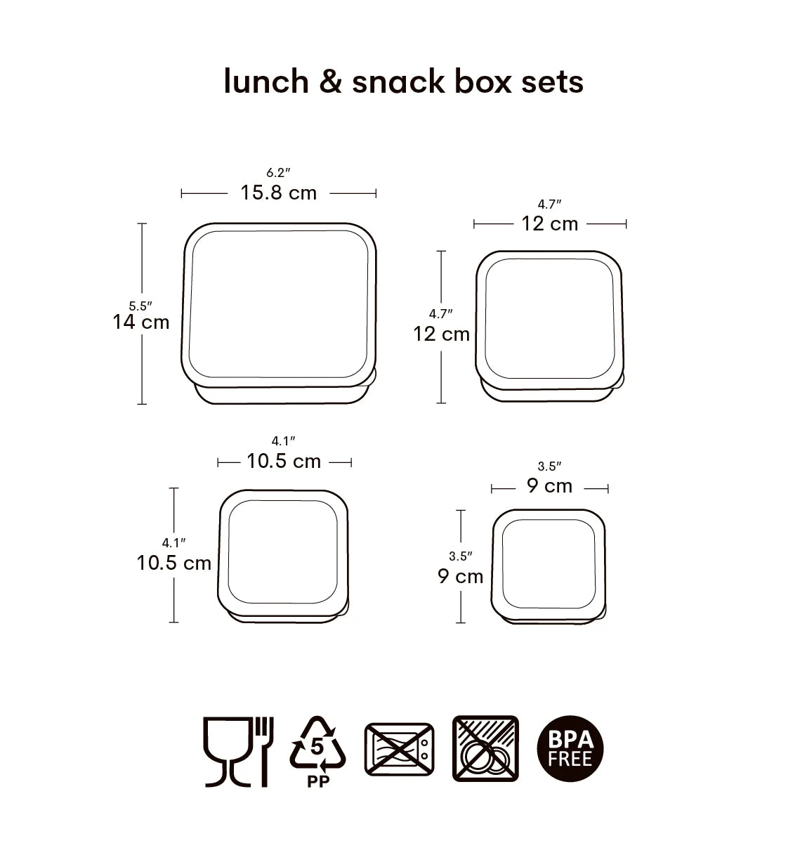 Lunch & Snack Box Set - Hearts