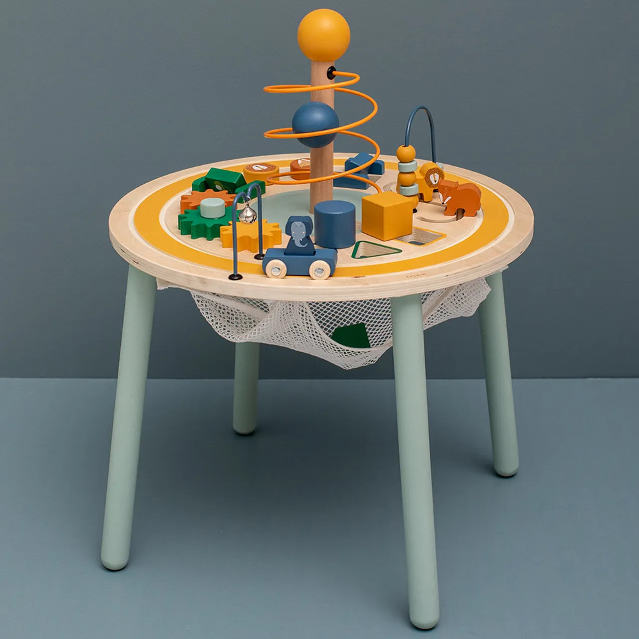 طاولة نشاط حيوانات خشبية