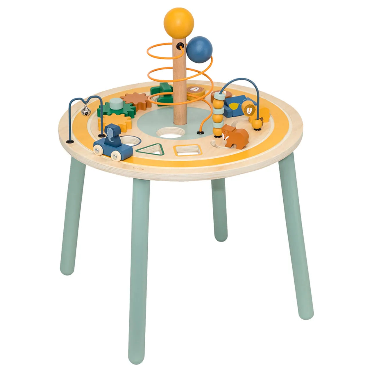 طاولة نشاط حيوانات خشبية