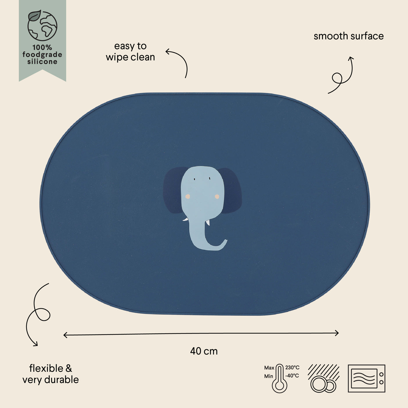 Silicone placemat - Mrs. Elephant