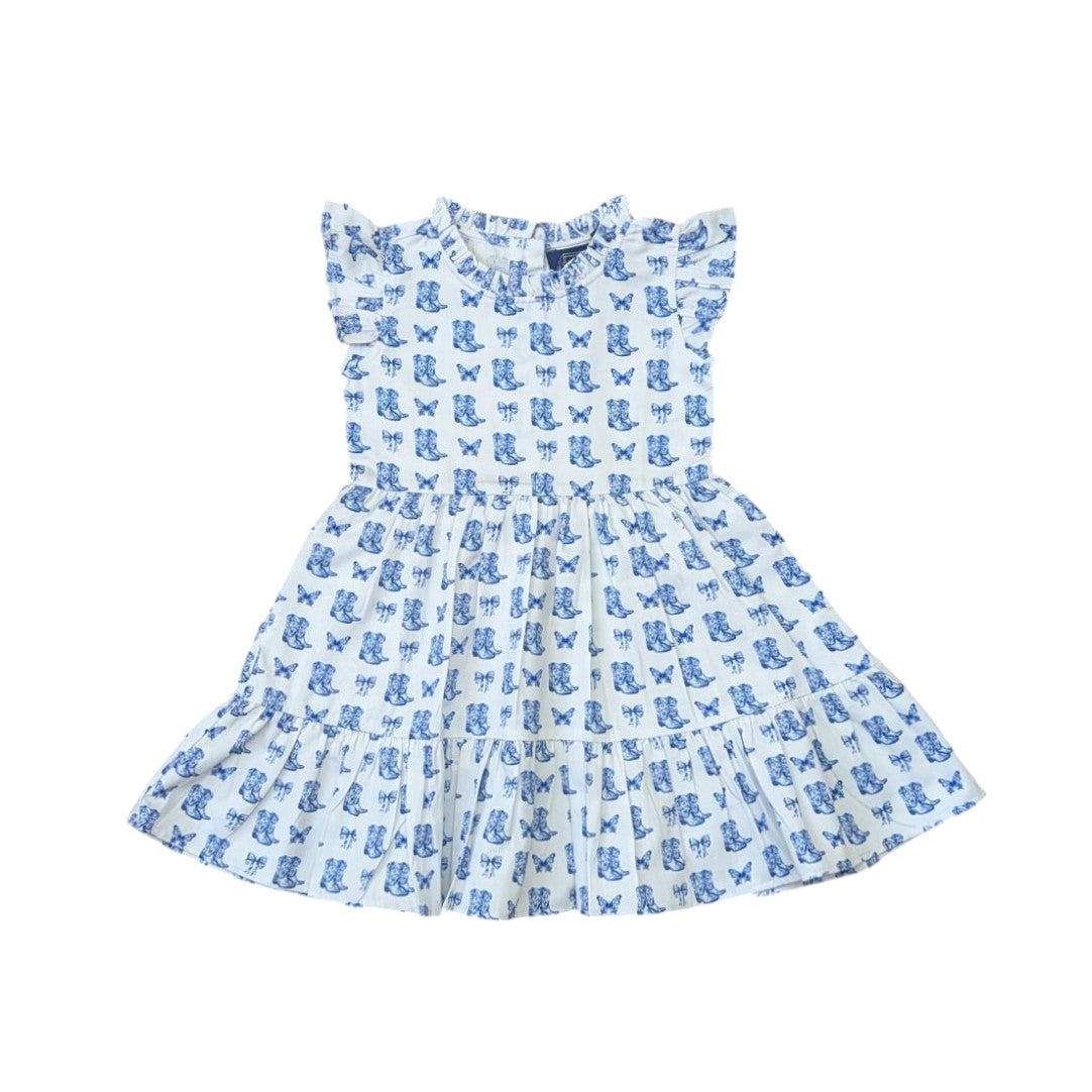 Ruffle Dress - Blue Belle
