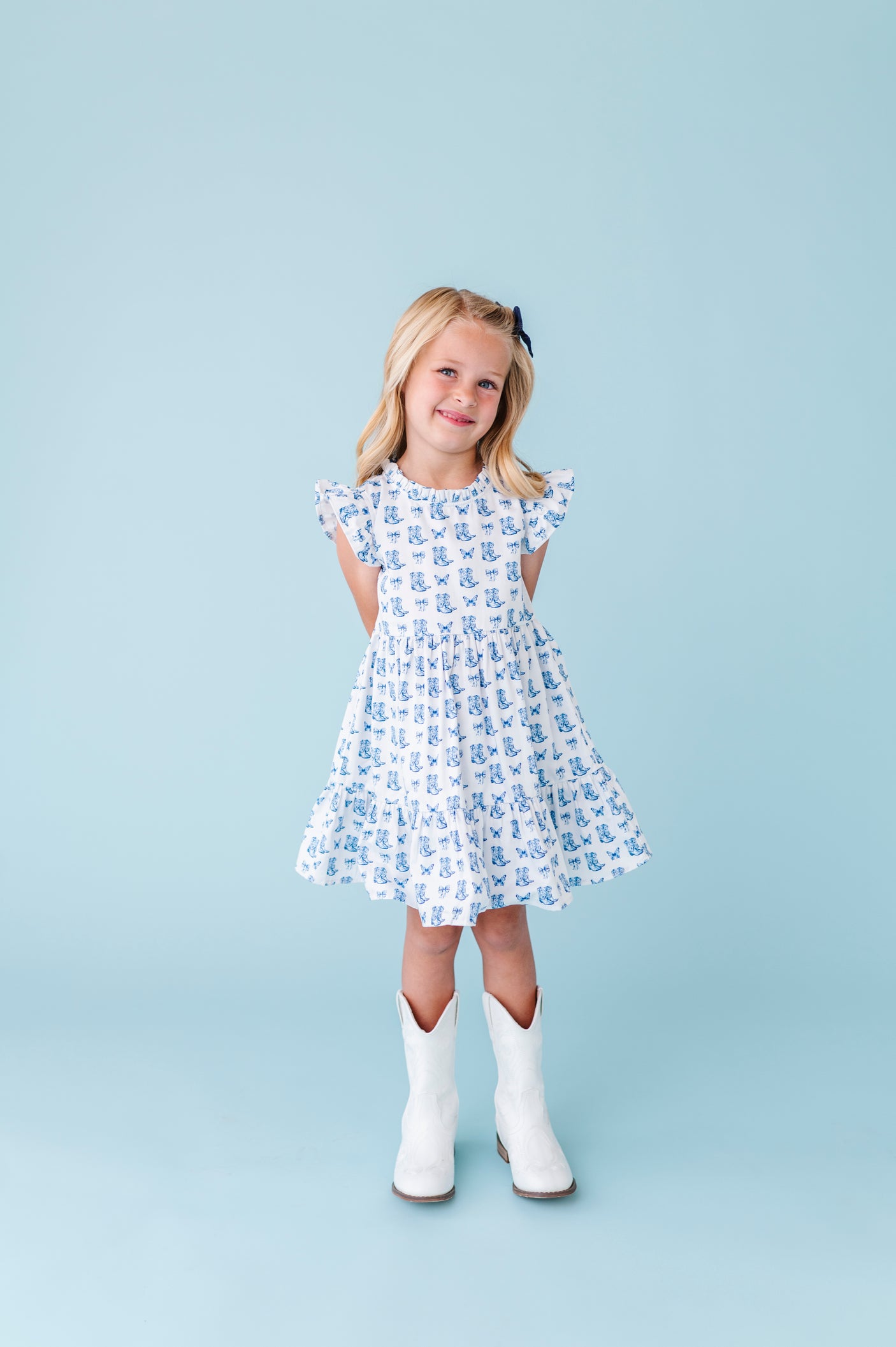 Ruffle Dress - Blue Belle