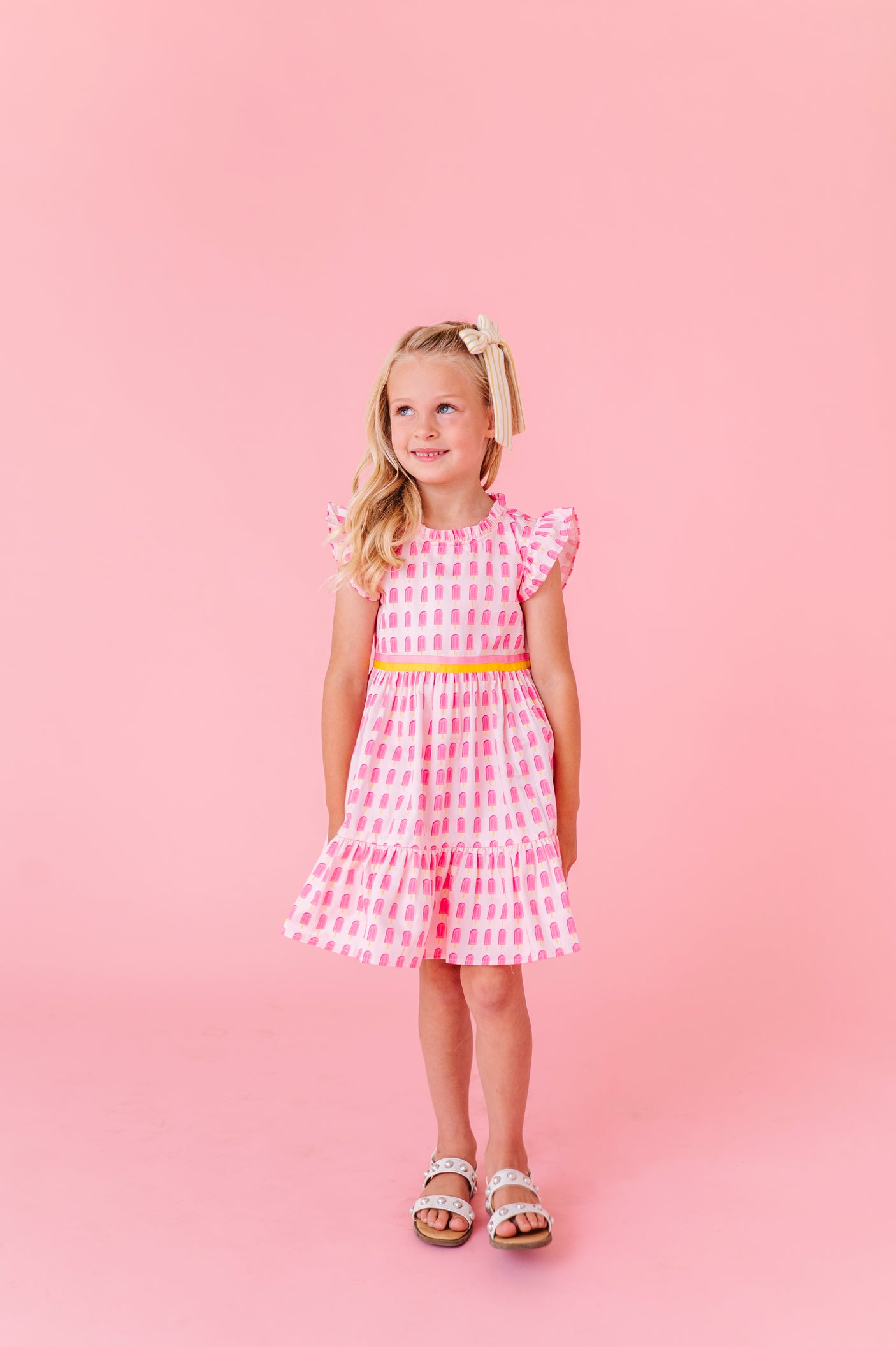 Ruffle Dress - Pink Popsicles
