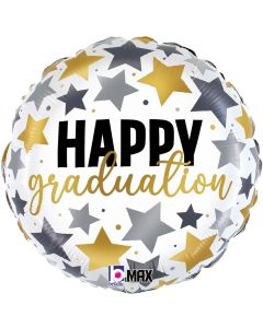 18" Foil Balloon Graduation Metallic Stars