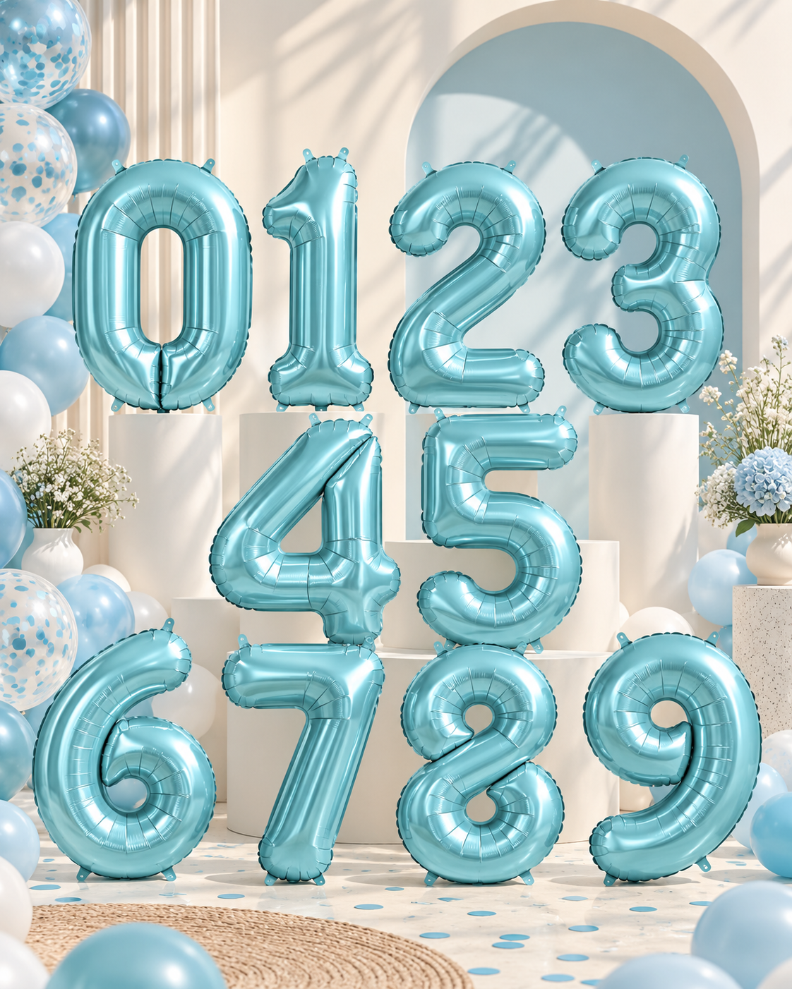 Baby Blue Number Balloon 40"