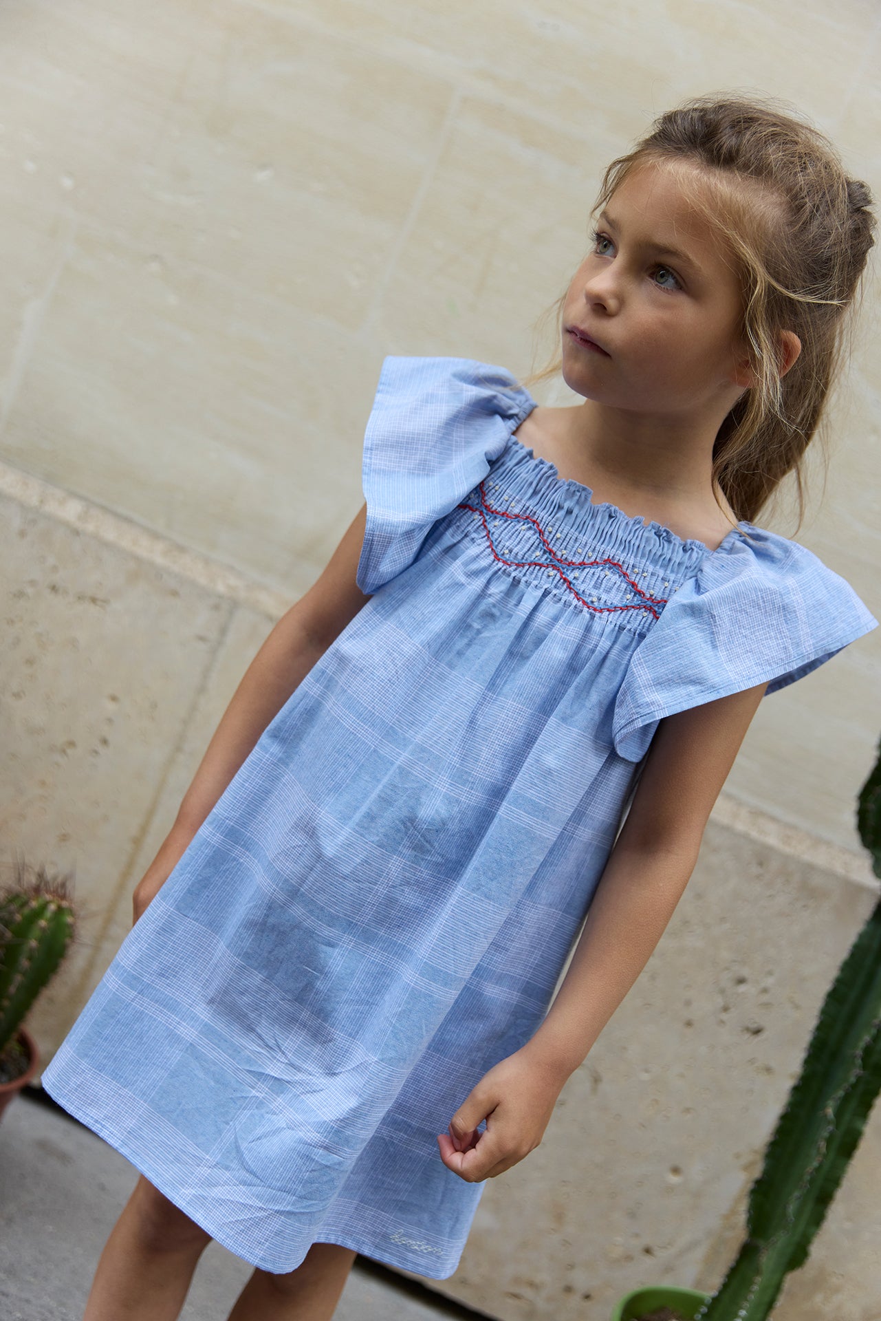 Dress - Natasha Check Chambray