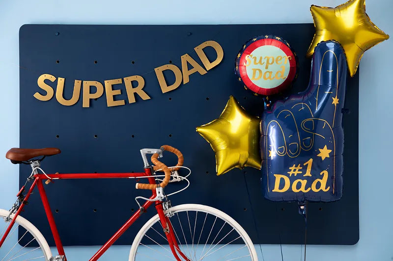 18" Super Dad Blue Foil Balloon