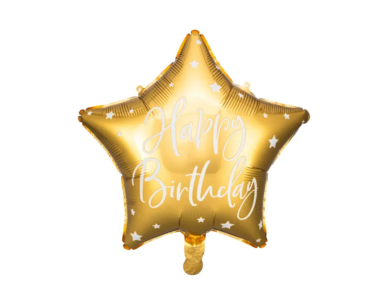 Foil balloon Happy Birthday Gold Star 18"