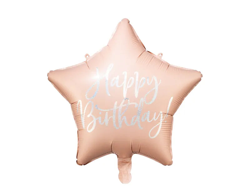 Foil balloon Happy Birthday PINK Star 18"