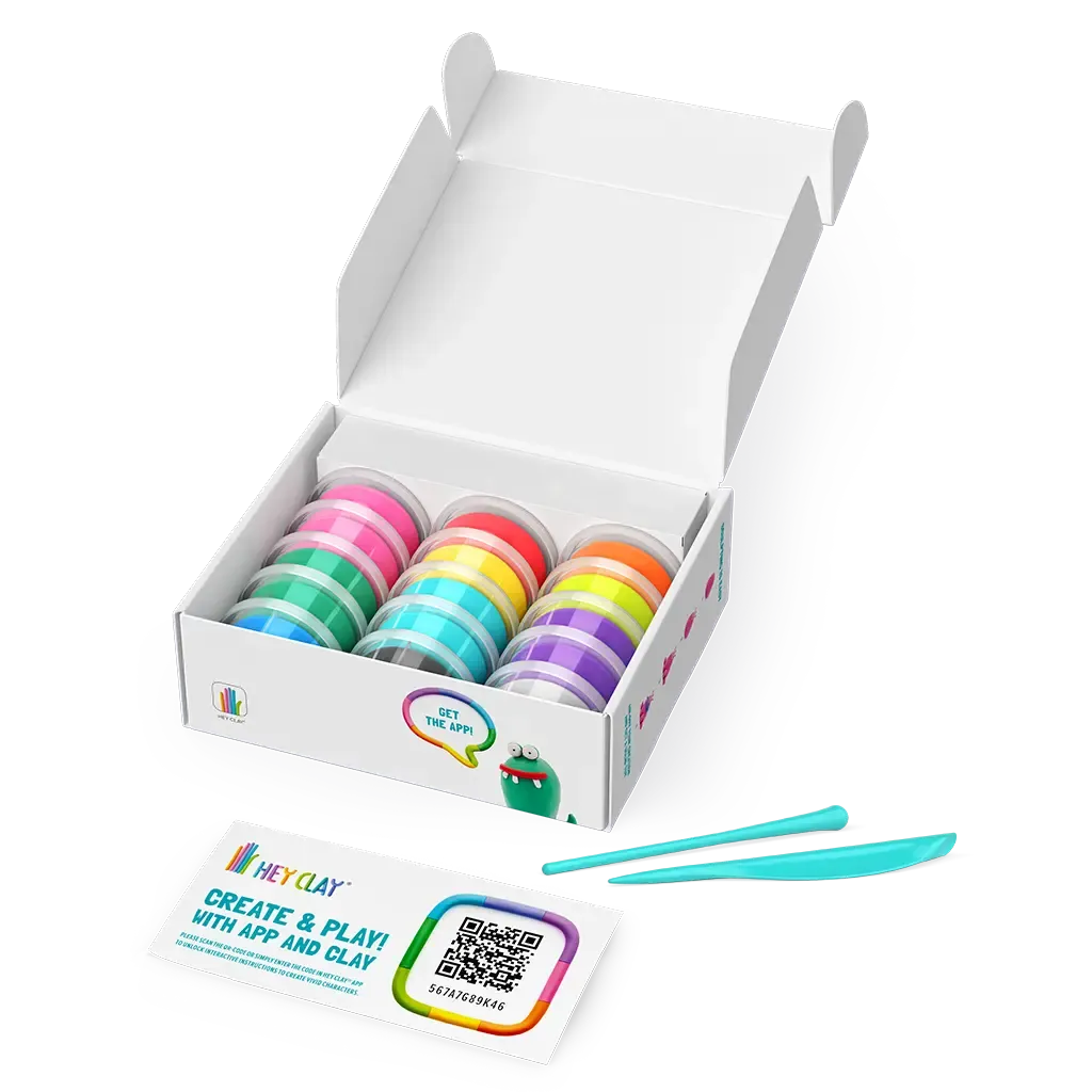 Monsters. Colorful modeling air-dry clay, 15 cans