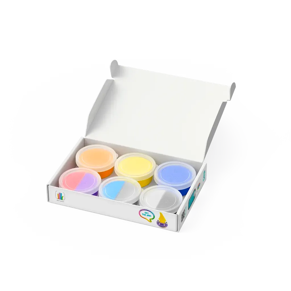 Worm, Ginger, Yollo. Colorful modeling air-dry clay, 6 cans