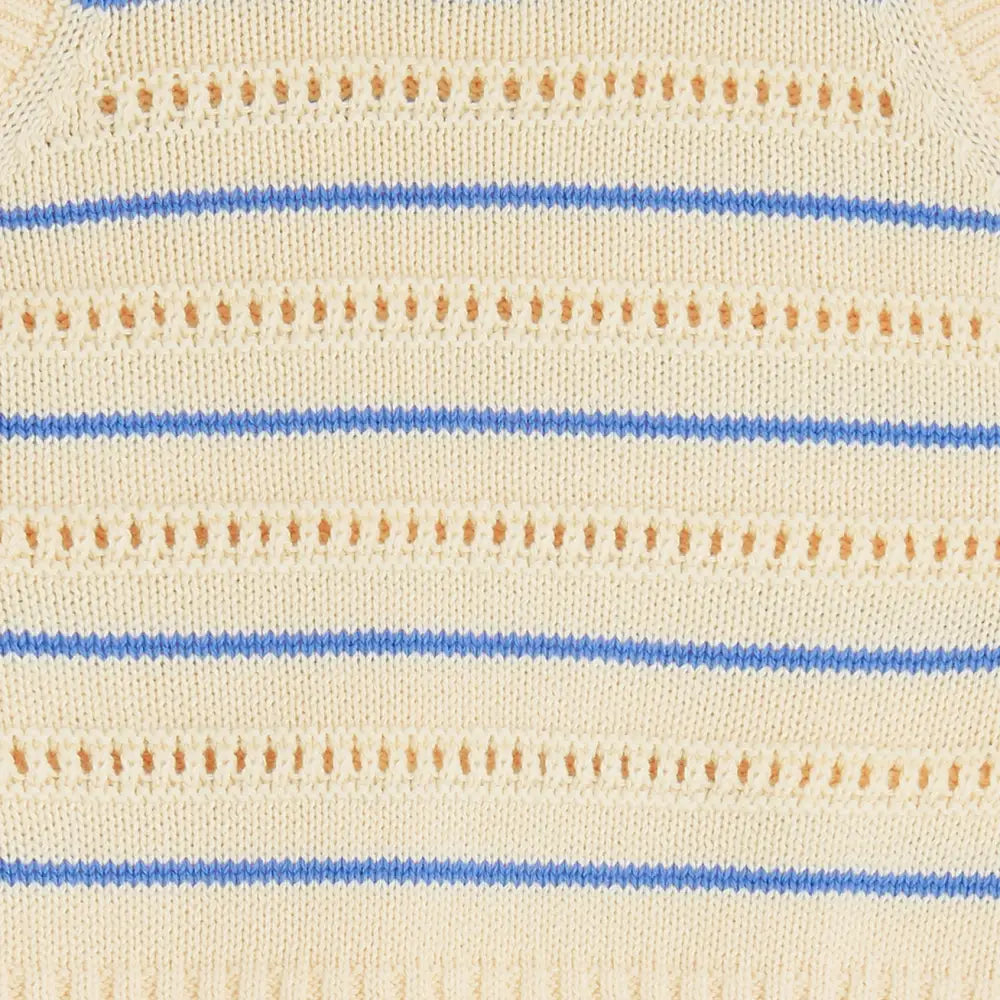 Cala - Blue Stripe Knit Baby Top & Short Set