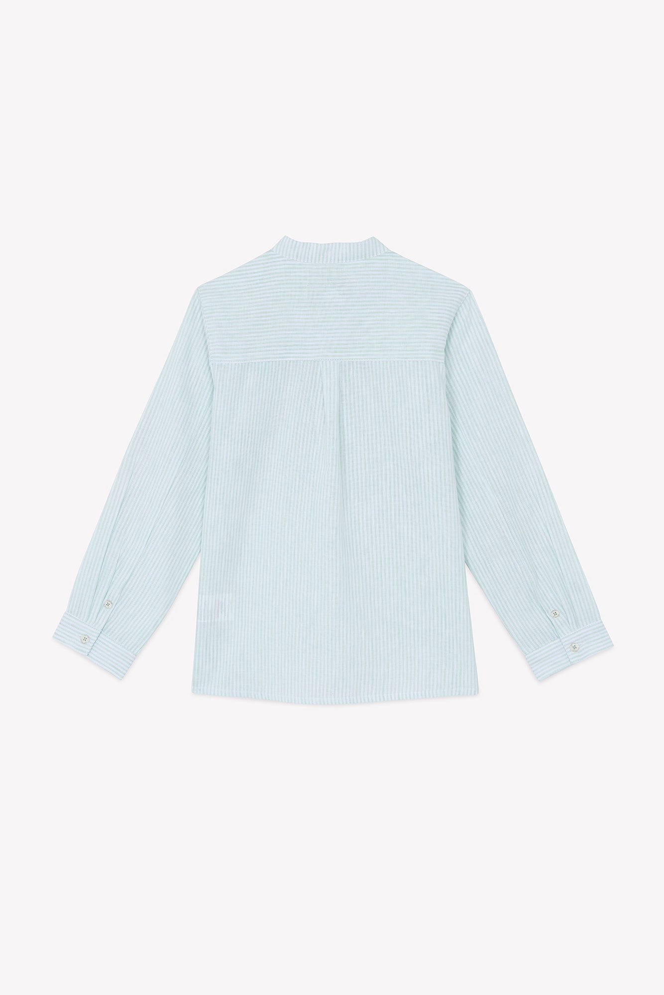 Shirt - Sage Linen Mao Collar