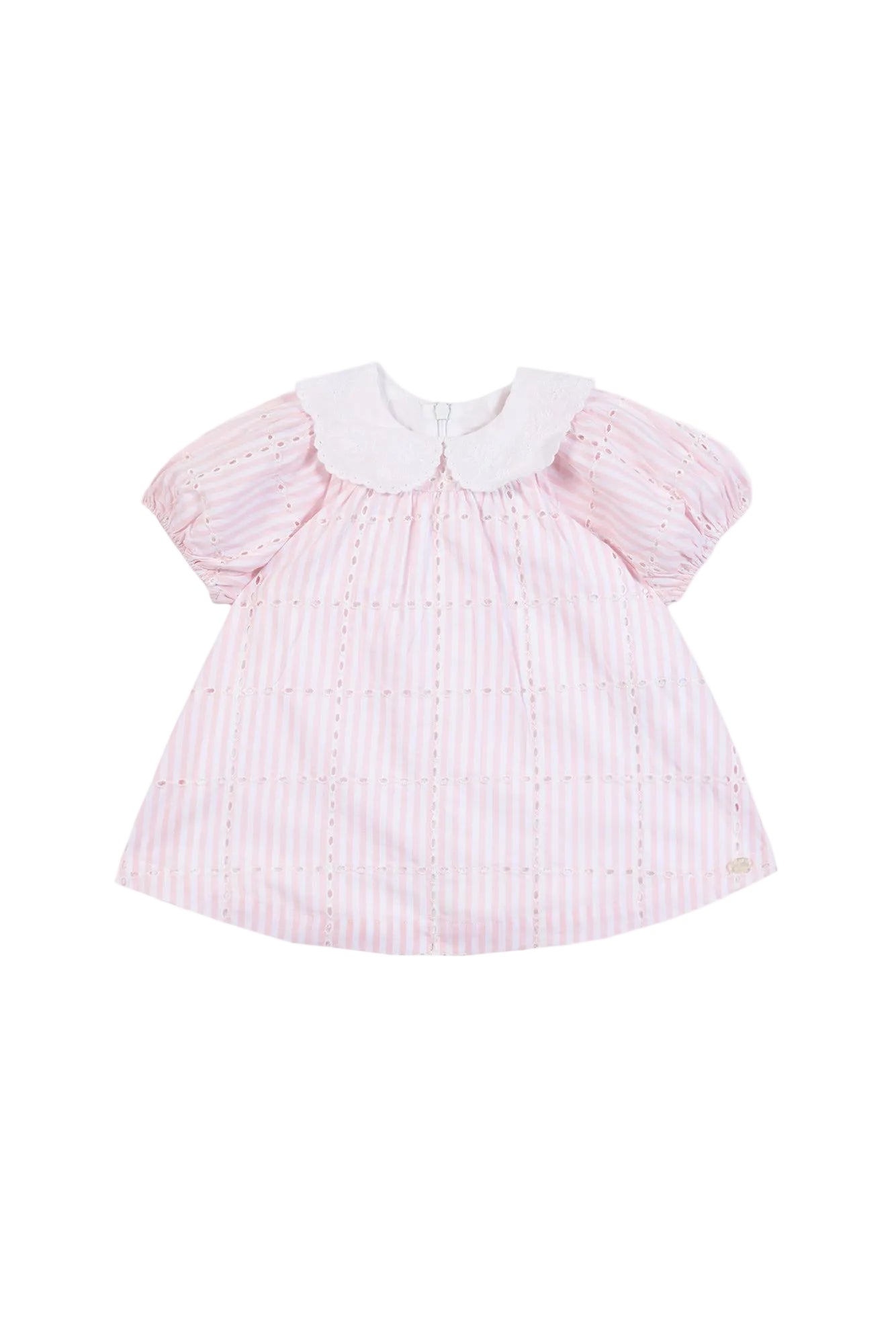 Dress - Pink Cotton Embroidery English