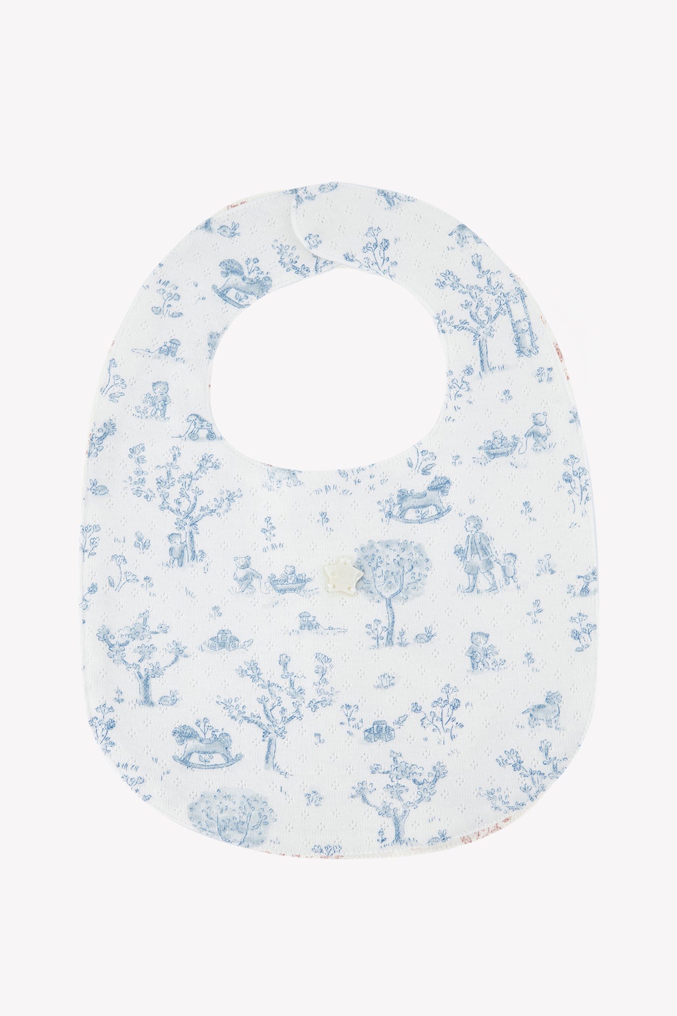 Bib - Sky Blue Fantasy Garden Cotton