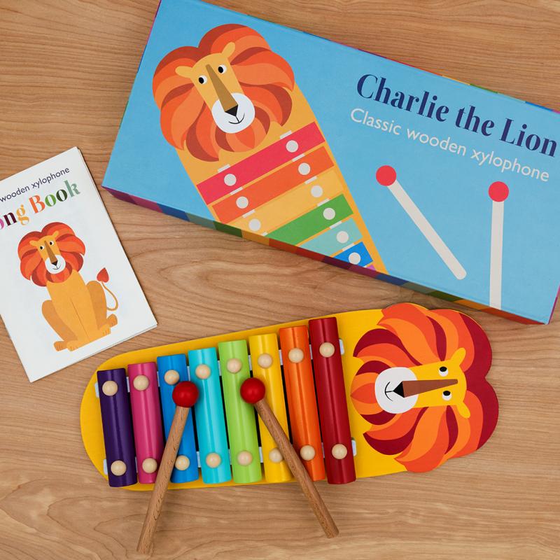 Children's xylophone with song book - Charlie the Lion