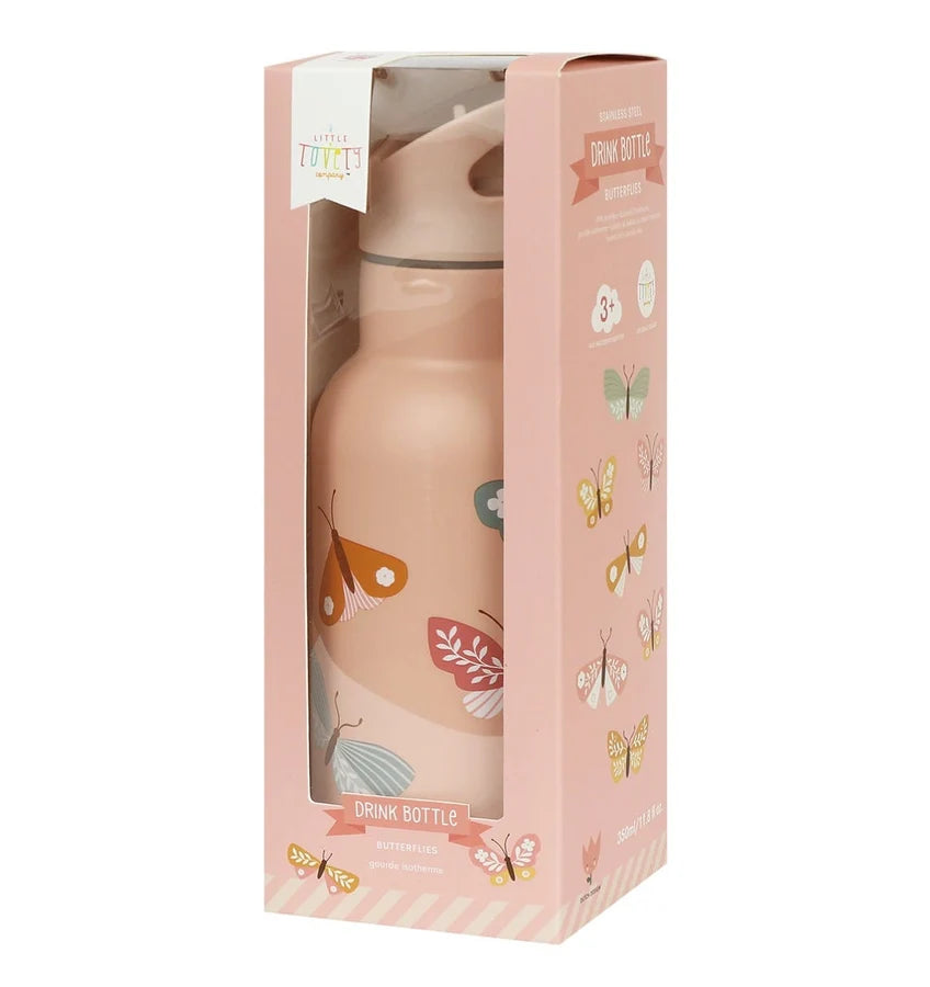 Stainless Steel Drink Bottle (350Ml) - Butterflies