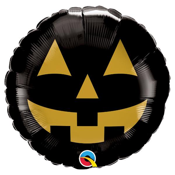 Jack Face Black & Gold Foil Balloon 18"