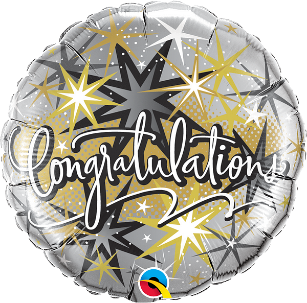 Elegant Congratulations Silver & Gold Balloon 18"