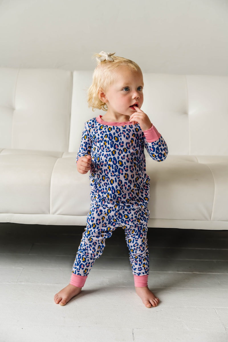 Wild Leopard Two Piece Bamboo Viscose Pajama Set