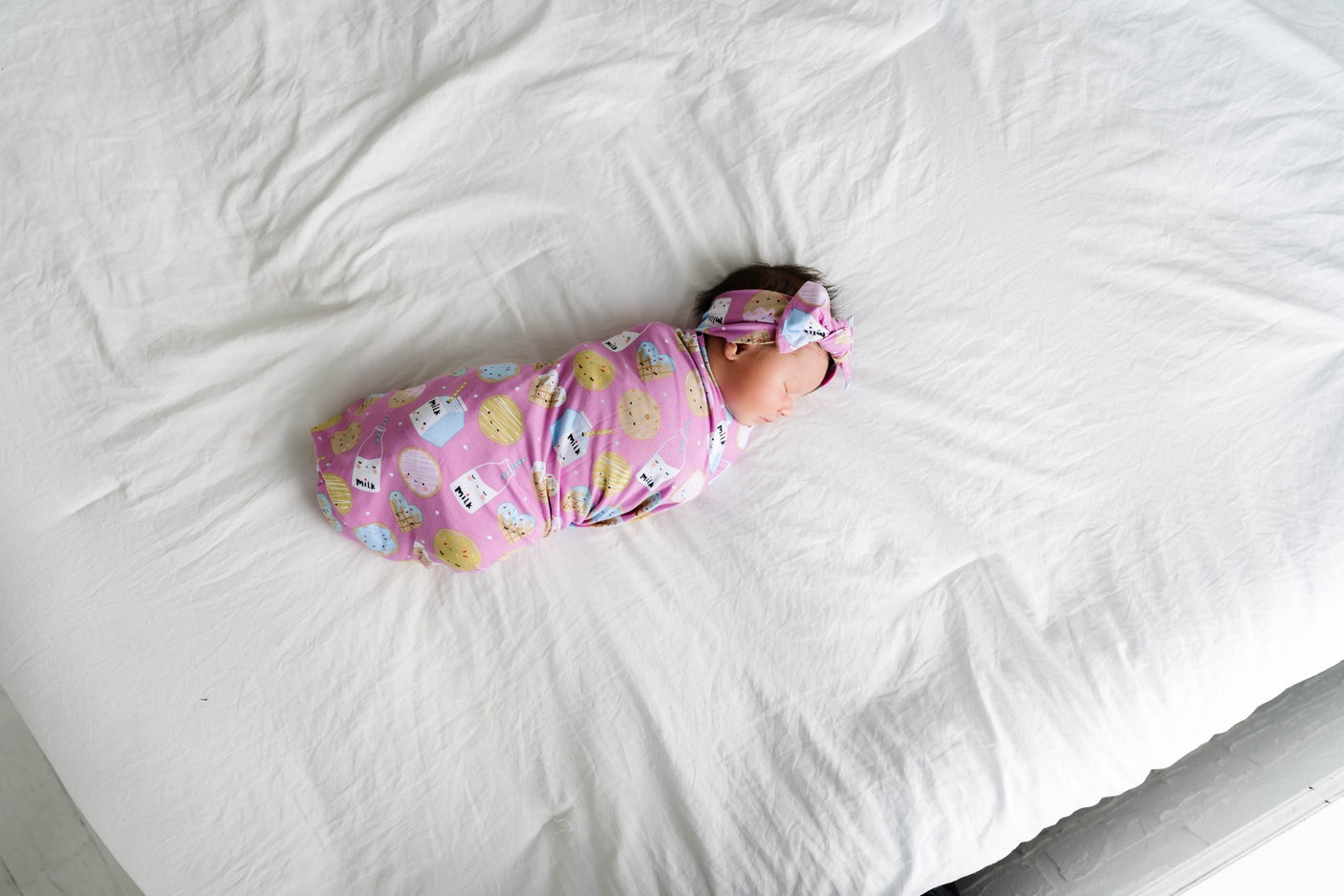 Pink Cookies Bamboo Swaddle + Headband