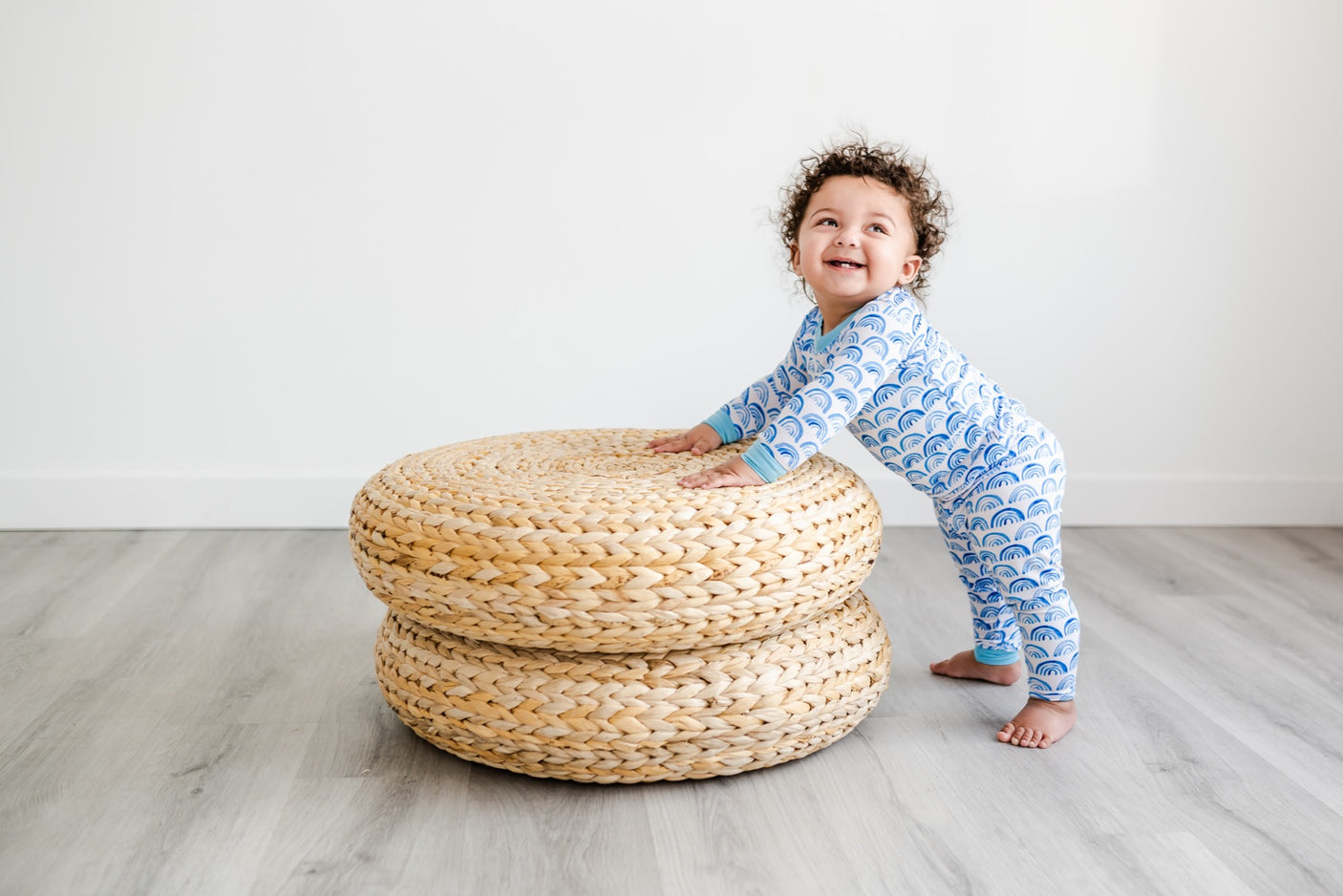 Blue Rainbows Two Piece Bamboo Viscose Pajama Set