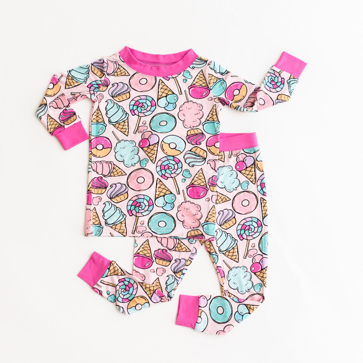 Pink Sweet Treats Two Piece Bamboo Viscose Pajama Set