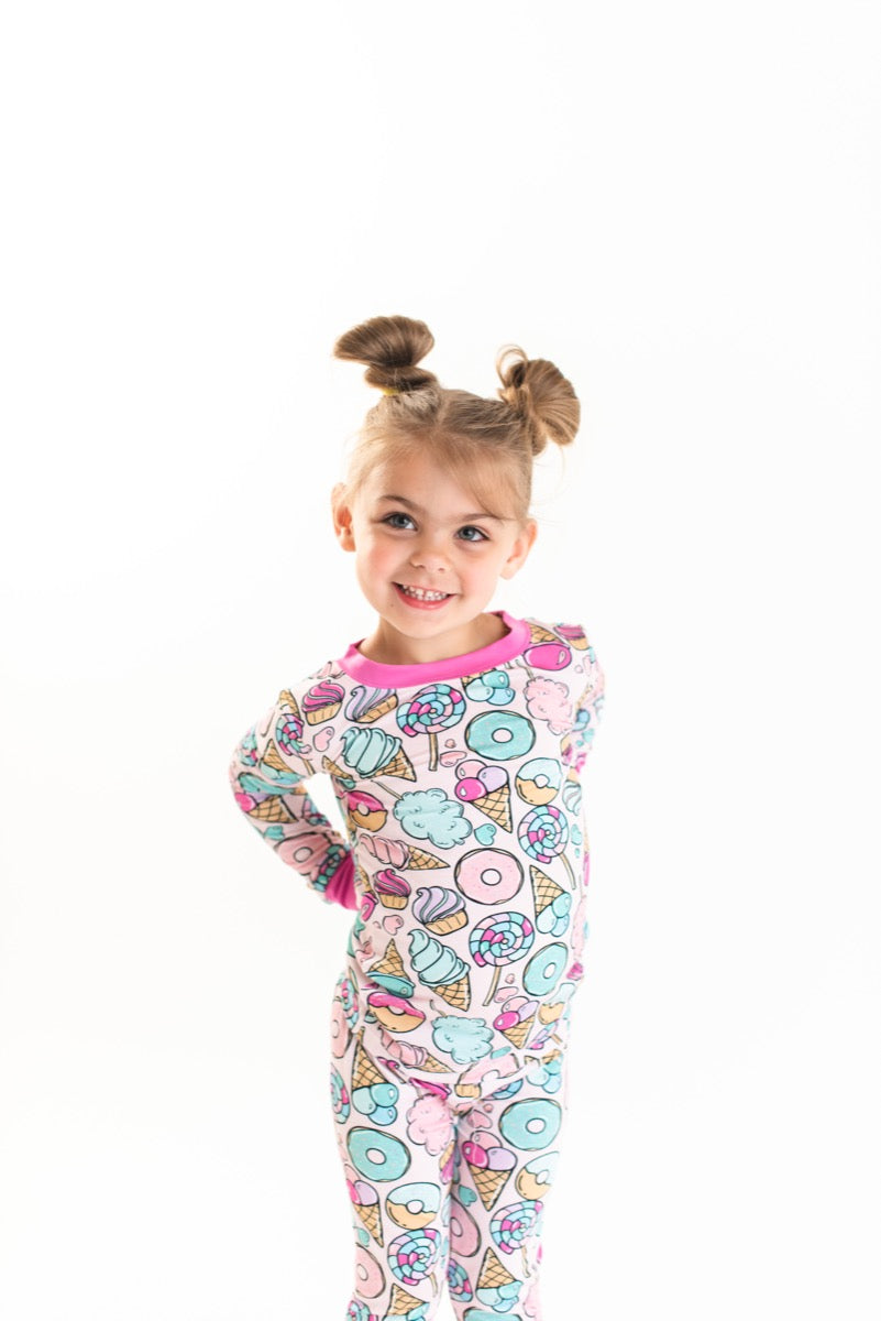 Pink Sweet Treats Two Piece Bamboo Viscose Pajama Set