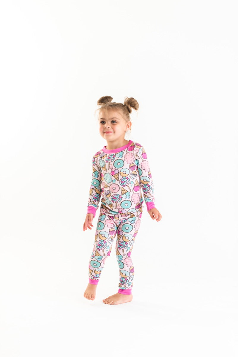Pink Sweet Treats Two Piece Bamboo Viscose Pajama Set