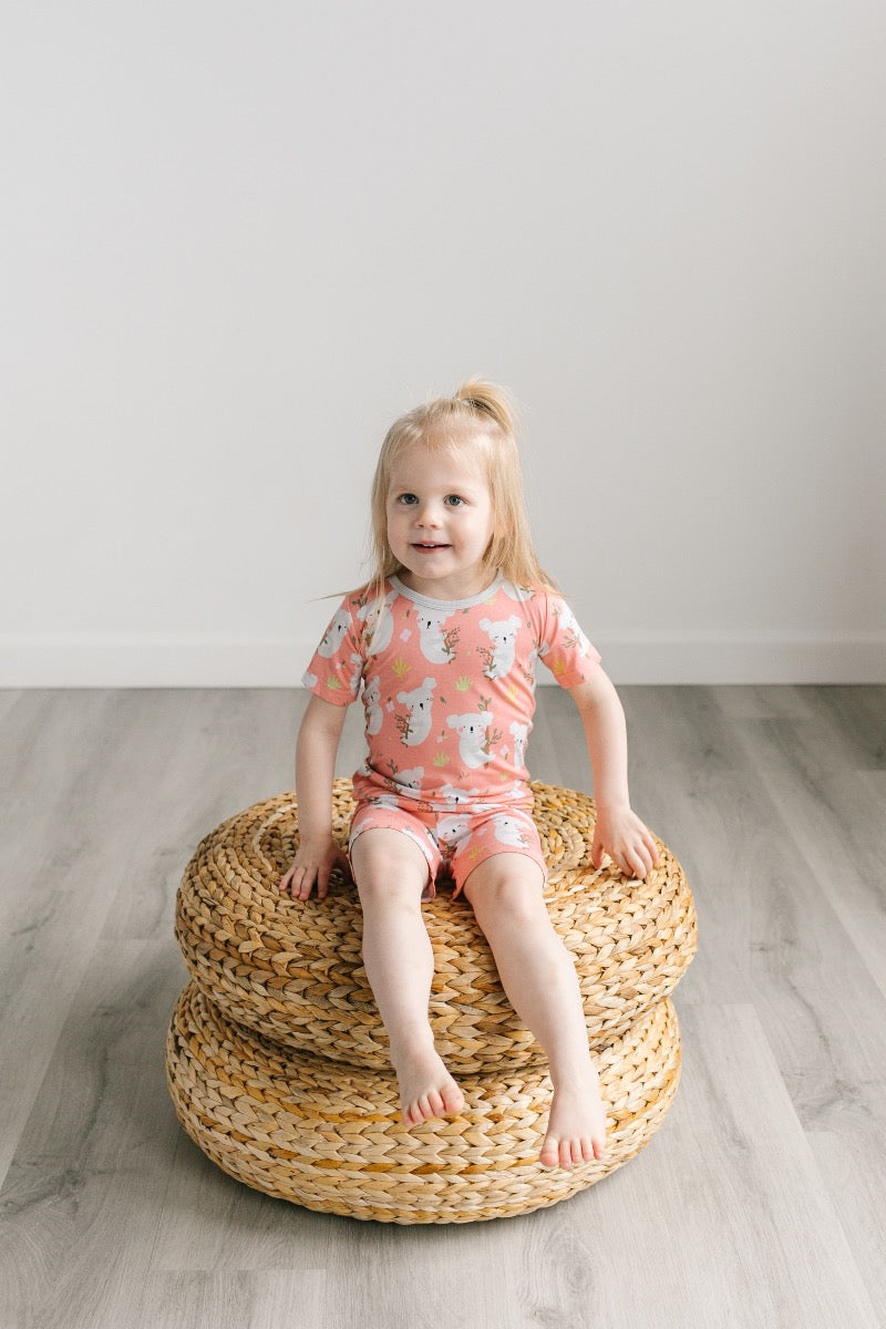 Coral Koala Bamboo Short Sleeve & Short Set