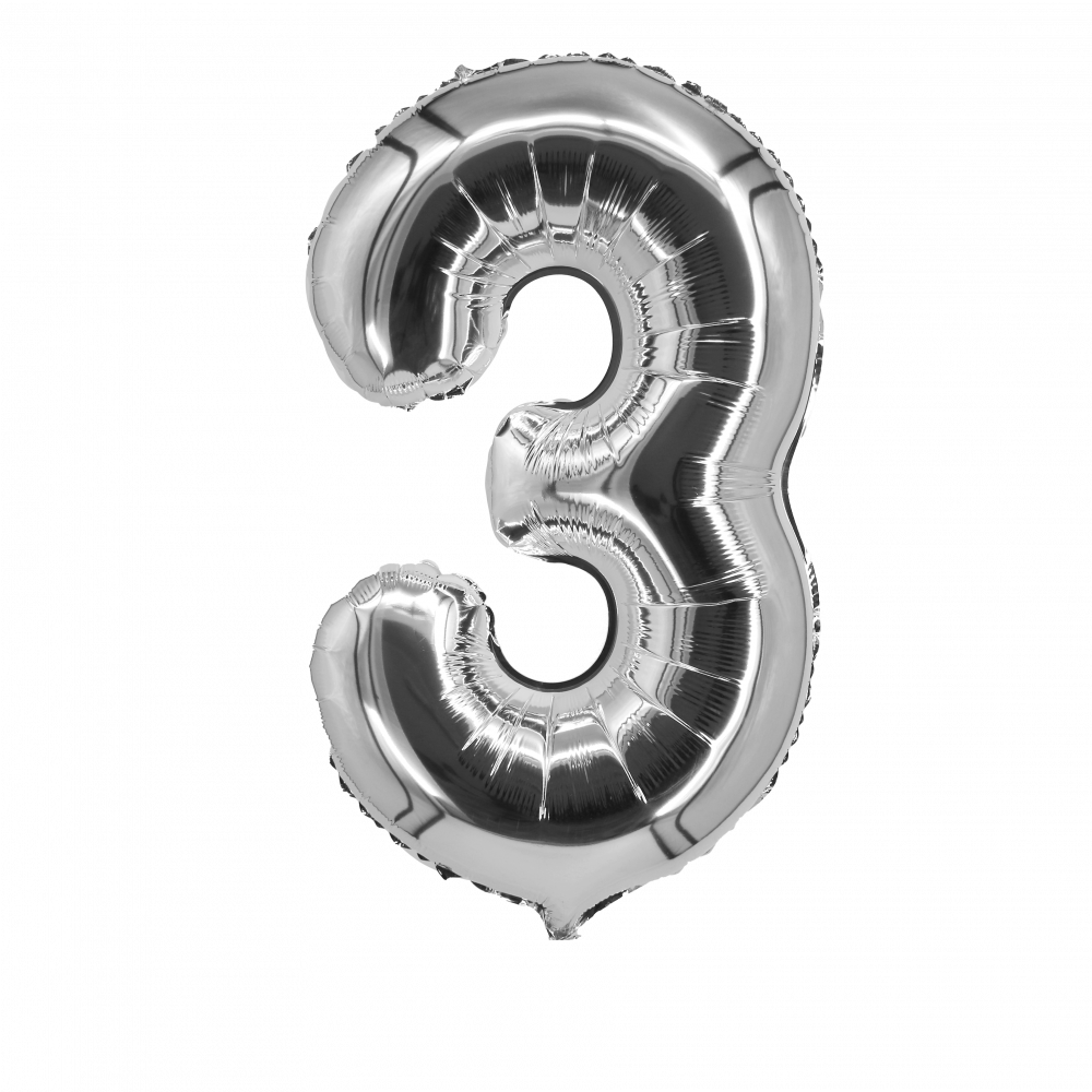 Silver Foil Number Balloon 28"