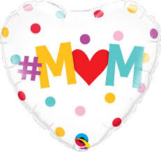 Heart Mom with Dots Foil Balloon 18"