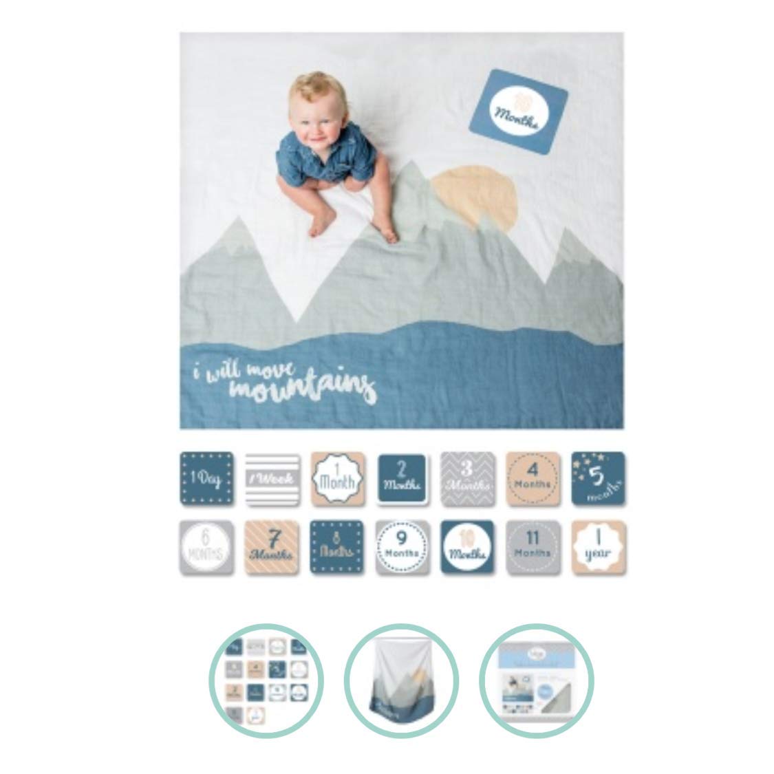 طقم بطانية وبطاقات السنة الأولى للطفل - أحرك الجبال