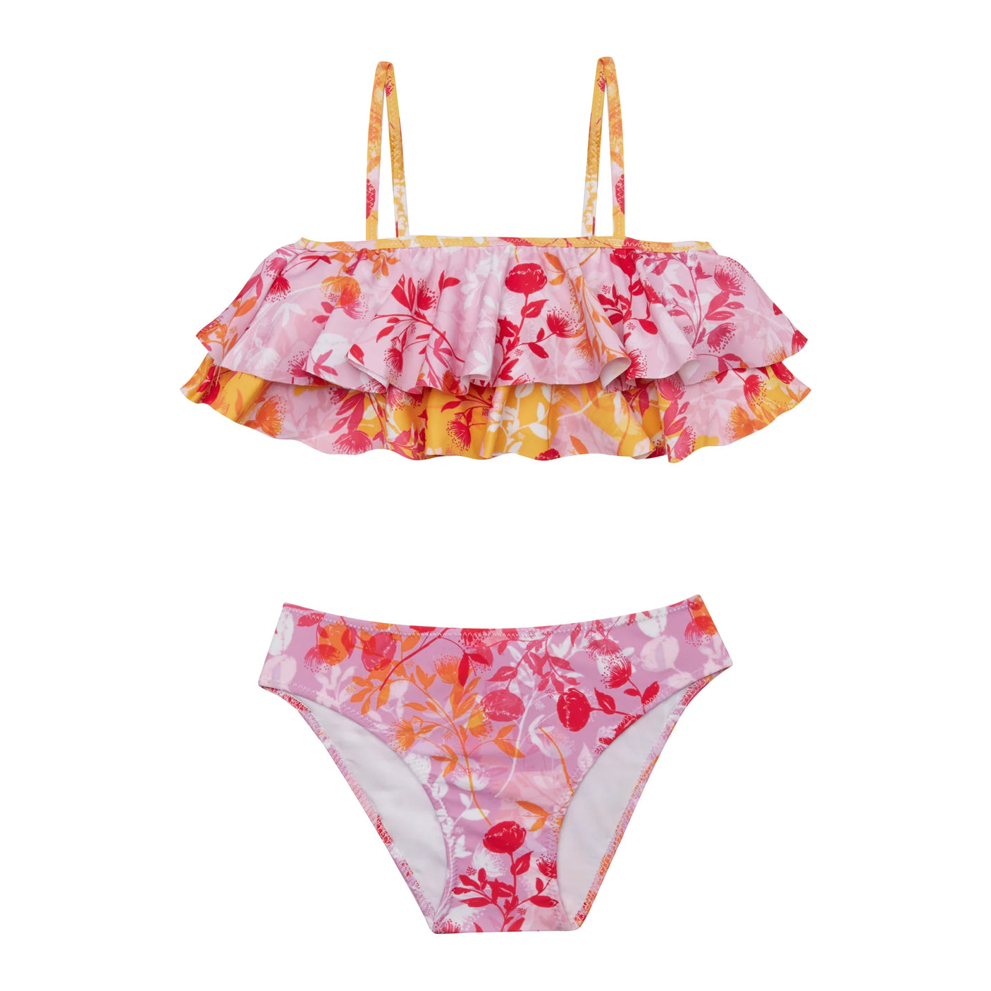 Girl's Double Ruffled Bikini Botanical