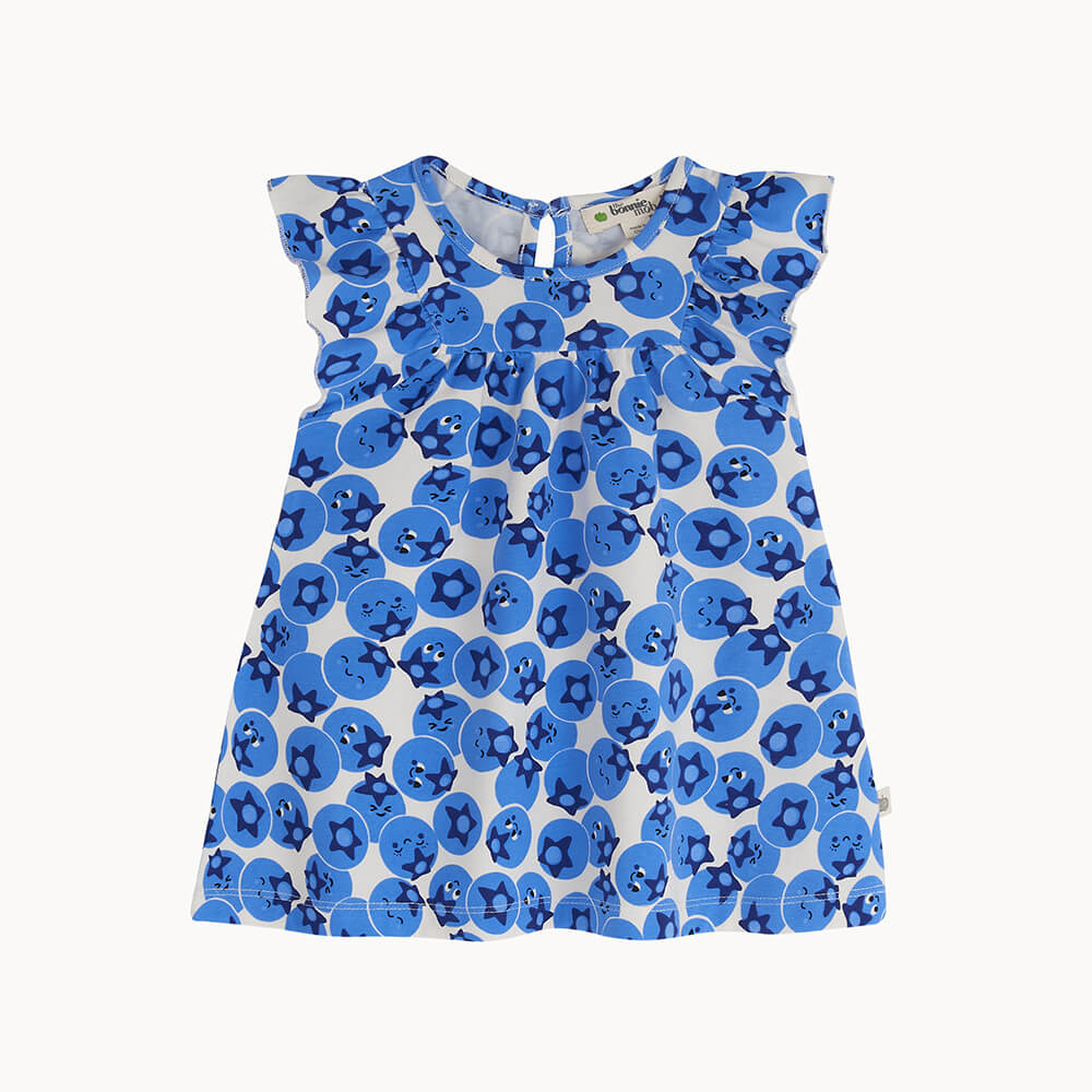 Blueberry Frill Shoulder Dress