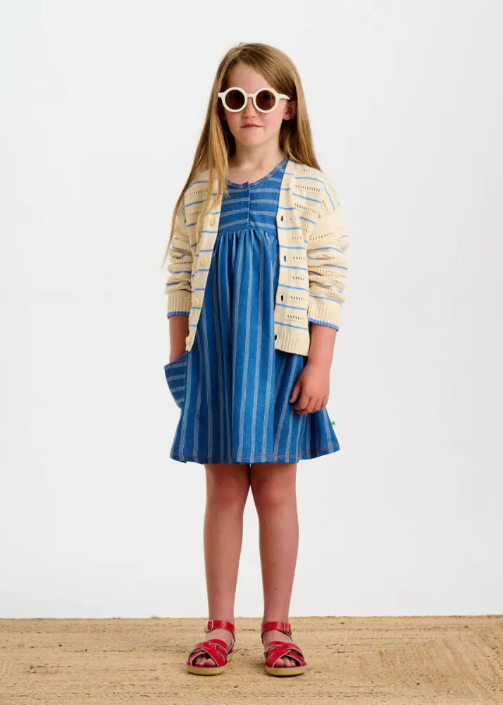 Milena - Denim Pinstripe Baby & Kids Dress