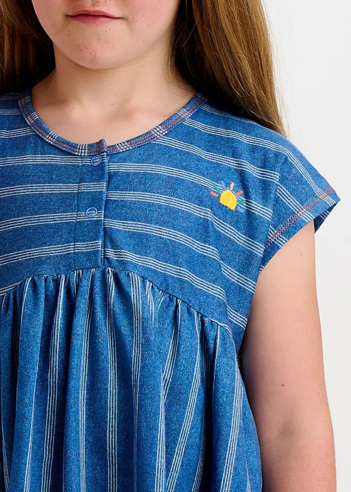 Milena - Denim Pinstripe Baby & Kids Dress