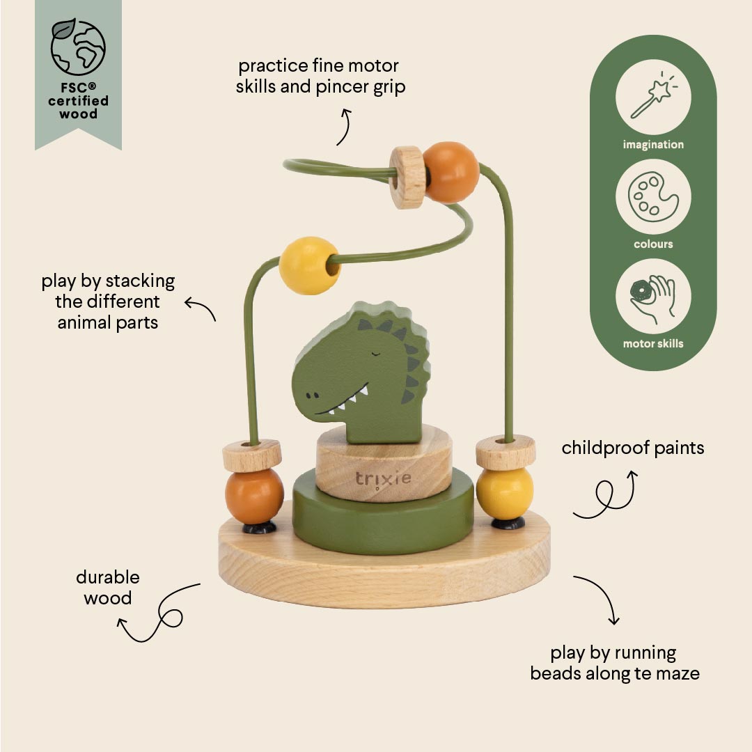 متاهة خرز خشبية — السيد ديناصور