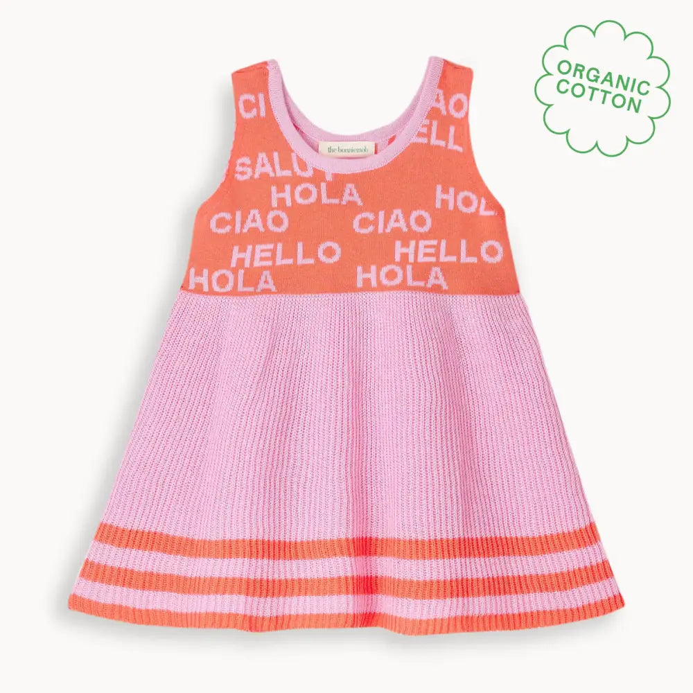 Paris - Coral Stripe Knit Baby & Kids Sun Dress