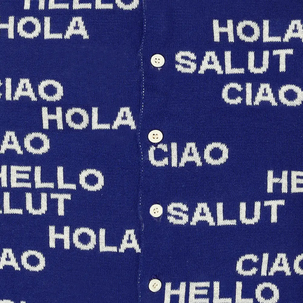 Paxos - Navy & Cream Knit Baby Playsuit