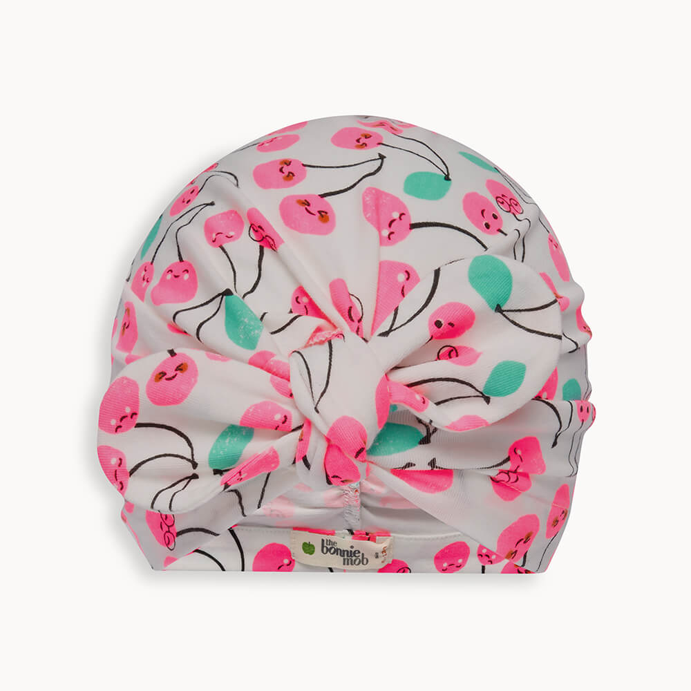 Pink Cherries Turban Style Hat