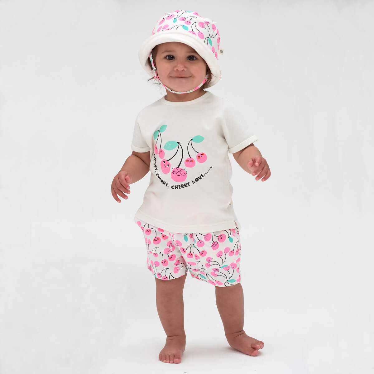 Pink 'Cherry Love' T-Shirt & Shorts