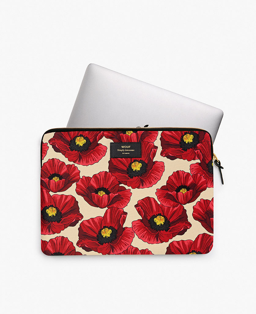 Poppy Print Laptop Sleeve 15"