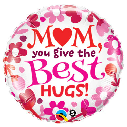 Mom Best Hugs Foil Balloon 18"