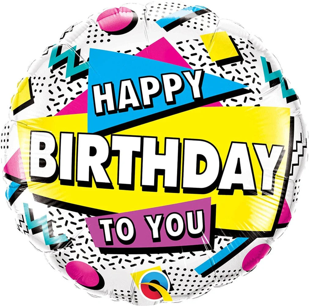 Happy Birthday To You 90's Retro 18″Foil Balloon