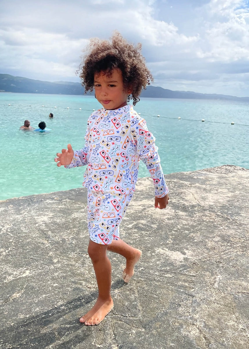 Rainbow Sunnies UV Swim Shorts and Rashguard top